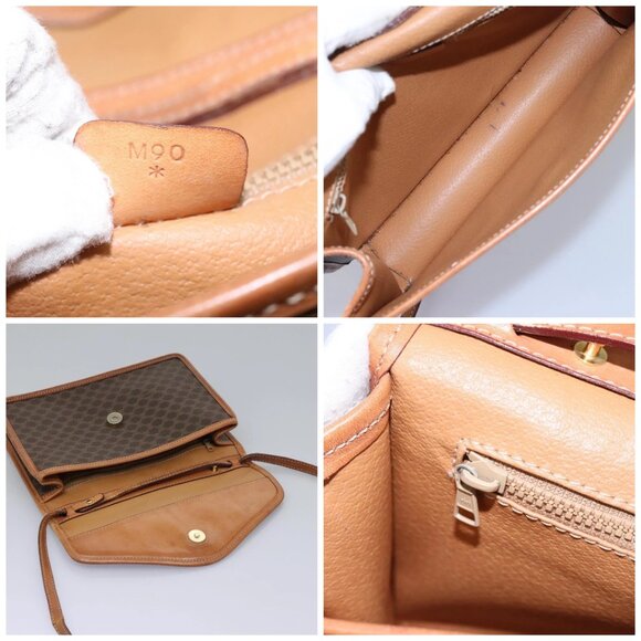 CELINE Macadam Canvas Shoulder Bag PVC Leather Brown Gold Auth - Picture 15 of 16